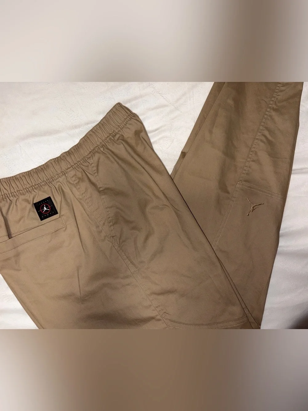 Jordan Jumpman Woven Pants HF9329-257 Khaki Tan Beige Elastic Waist Men L NWT